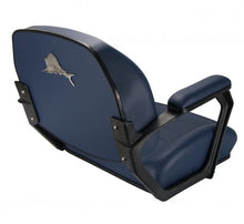 Load image into Gallery viewer, Deluxe Helm Seat Navy / Black Trim with Arms &amp; SS Logo V2-RX12005
