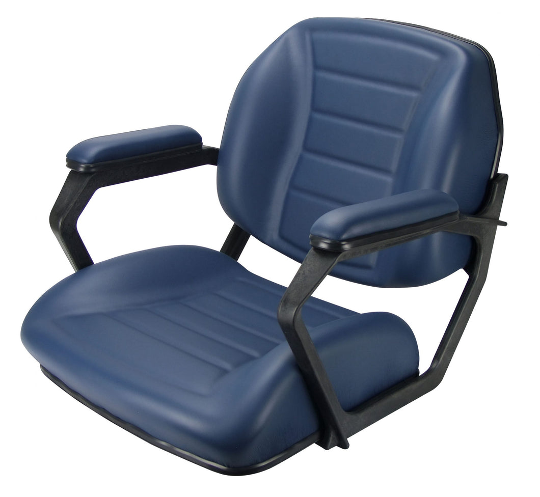 Deluxe Helm Seat Navy / Black Trim with Arms & SS Logo V2-RX12005