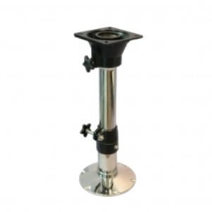 Pedestal Table SS Adjustable 350 - 750mm & Black Swivel (RX35000)
