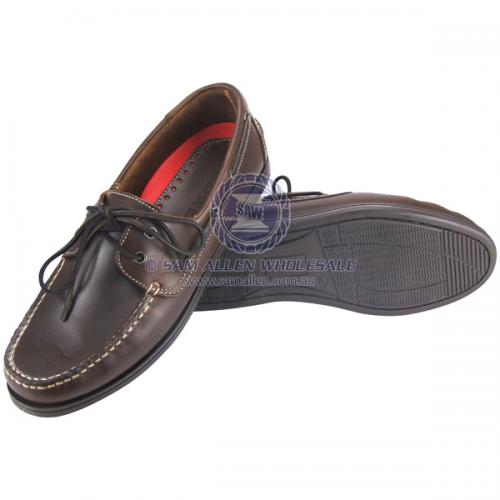 Flinders Leather Deck Shoe Size 44 Brown V2-FLIB44