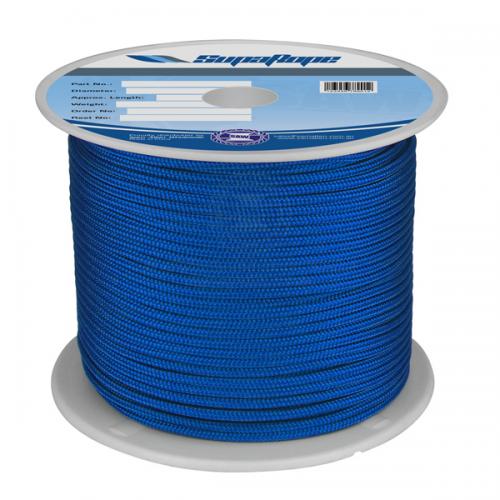 12mm x 100m Polyester Double Braid Rope Blue (Reel) V2-10472