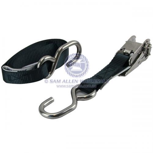 Tie Down - Ratchet Strap S/S 25mm 1.5m Black - Pair V2-70534