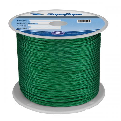 8mm x 200m Polyester Double Braid Rope Green (Reel) V2-10463